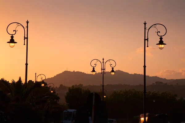 Закат в Джардини-Наксосе — стоковое фото