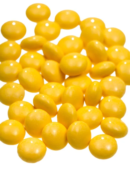 Many yellow vitamin drug close up — Stock Photo, Image