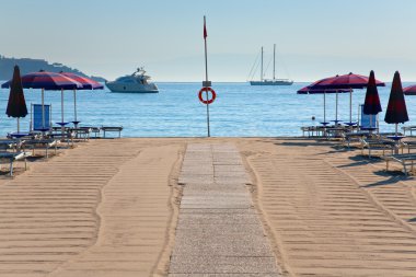 Sand beach in morning clipart