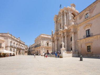 Piazza Duomo and Cathedral in Syracuse, Italy clipart