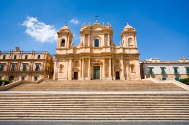 The Cathedral in late Baroque style town Noto, Sicily, Italy clipart