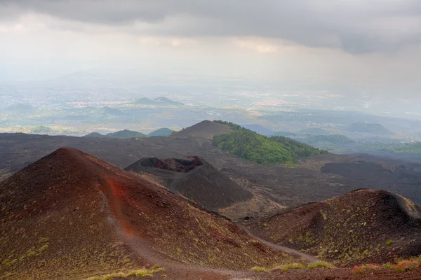 Etna kráterek, Szicília, Olaszország — Stock Fotó