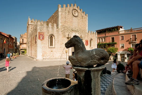 stock image Cathedral square in Taormina, Sicily