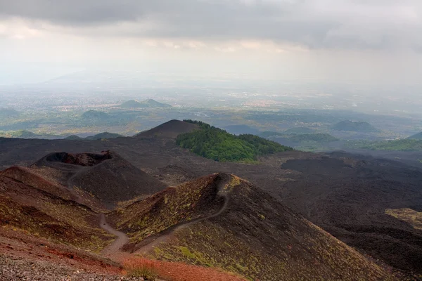 Kratrar på vulkanen etna, Sicilien — Stockfoto