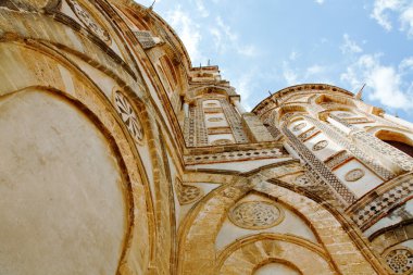 Ancient wall of norman style Duomo di Monreale, Sicily clipart