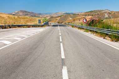 Empty highway in summer day clipart