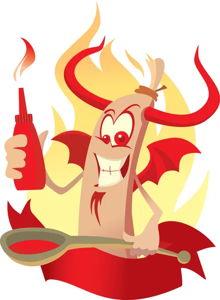 Hell sausage — Stock Vector