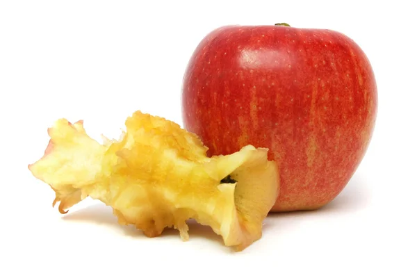 Jabłko przed i po — Zdjęcie stockowe