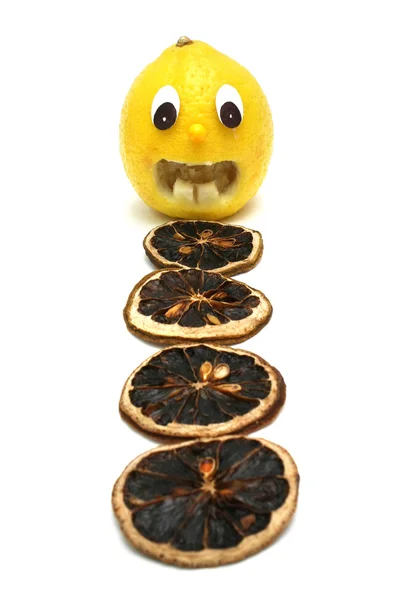Frightened Lemon — Stock Photo, Image