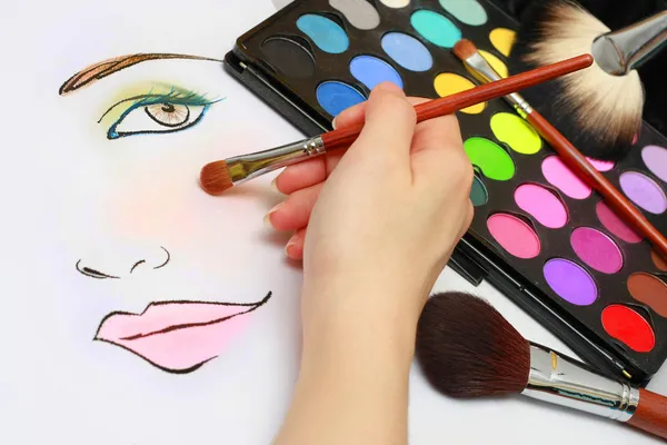 Make-up skicování — Stock fotografie
