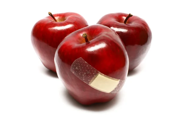 Nemocný jablka — Stock fotografie