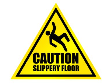 Caution slippery floor sign clipart