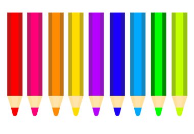 izole renkli kalemler