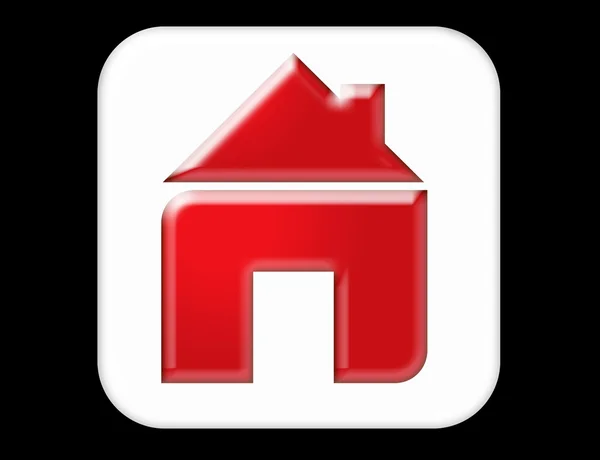 Czerwona ikona domu — Zdjęcie stockowe