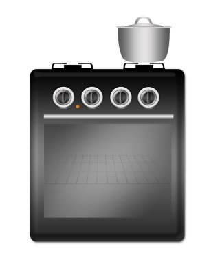 Stove and pot clipart