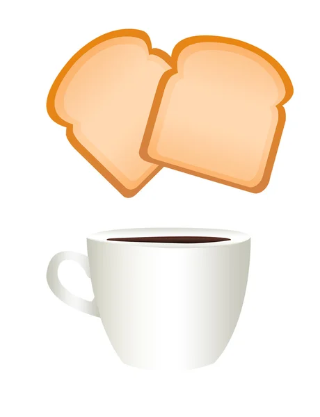 Šálek kávy a chleby — Stock fotografie