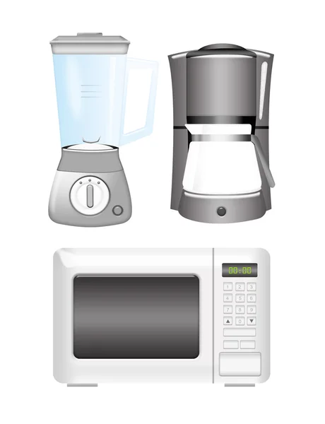 Blender, coffee machine and microwave — Stock Photo, Image