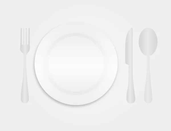 Yemek tabağı ve çatal bıçak takımı — Stockfoto