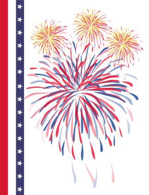 United states and fireworks clipart