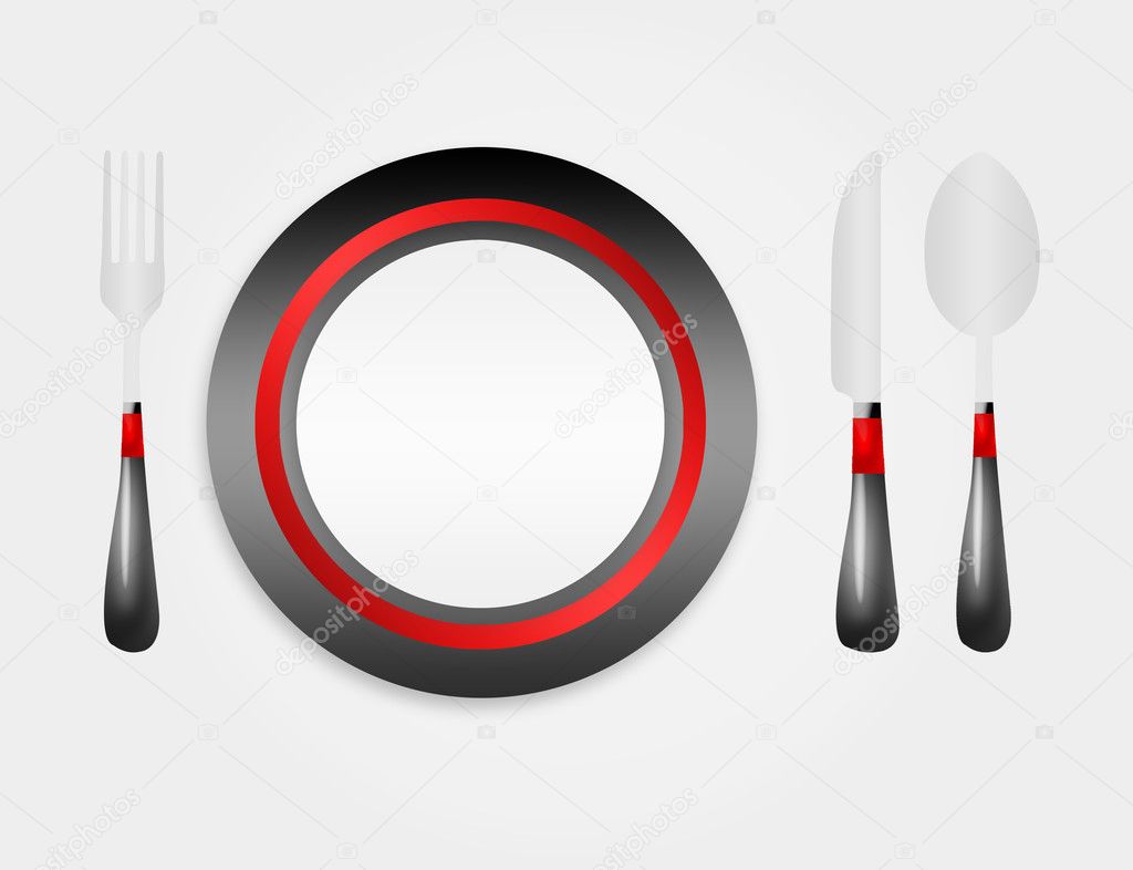 Dinner plate and cutlery