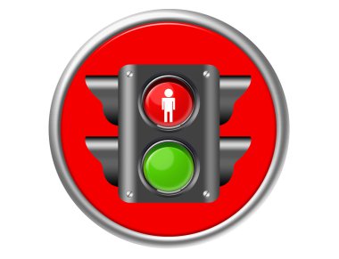 Traffic light button clipart