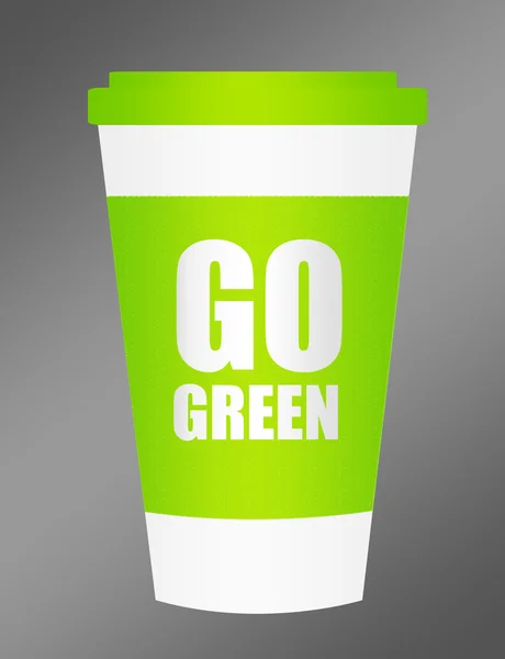 Copa de plástico ir verde — Foto de Stock