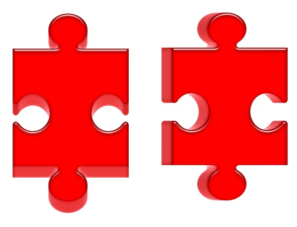 Červené 3d puzzle — Stock fotografie