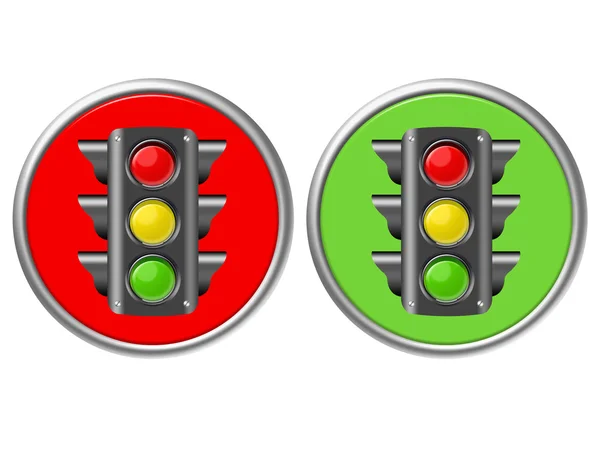 Traffic-light knoppen — Stockfoto