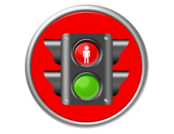 Кнопка светофора — стоковое фото
