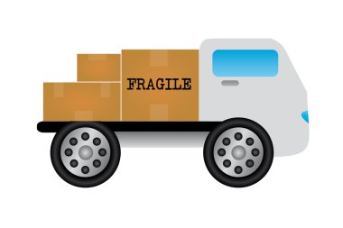 karikatür kamyon mal ile