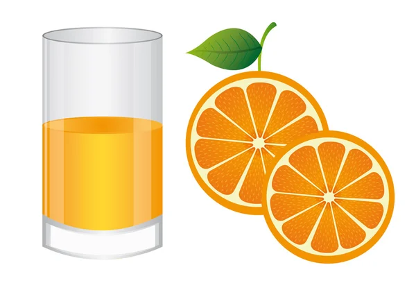 Glass of juice orange — Stock Vector