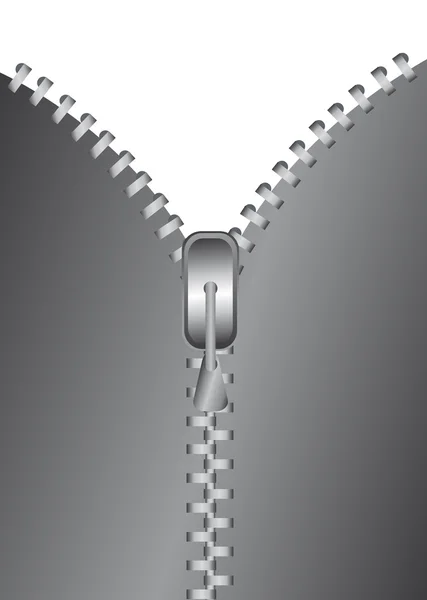 Gray zipper vector — Stock Vector