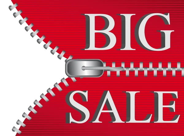 Big sale zipper background — Stock Vector