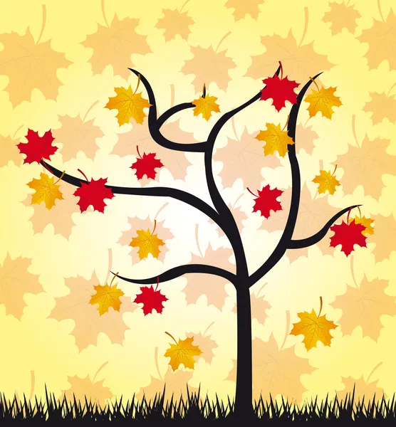Autumn tree background — Stock Vector