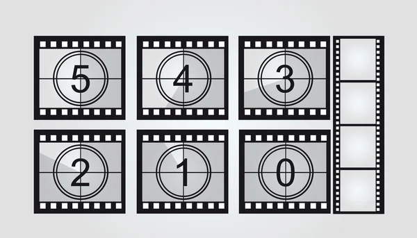 Film strip countdown — Stockvector
