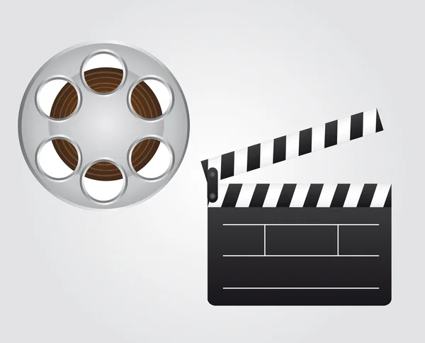 Clapper kurulu ve video film — Stok Vektör