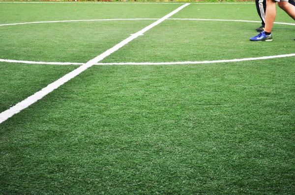 Green soccer field — Stock Photo, Image
