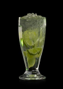 Cocktail with lime and Ice clipart