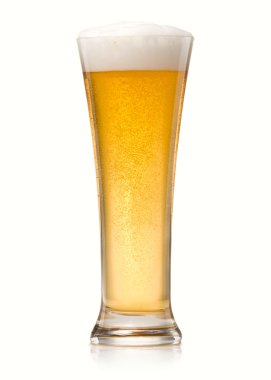 Beer into glass isolated on white clipart