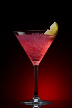 Cosmopolitan cocktail drink on a blue gradient clipart