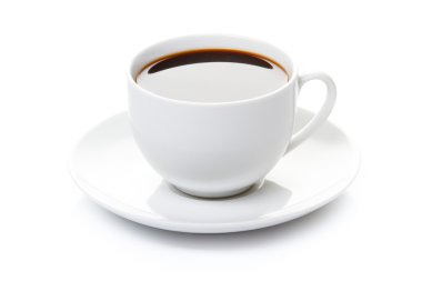 Top view of black coffee cup isolated on white clipart