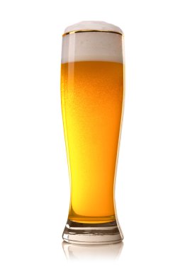 Beer into glass isolated on white clipart