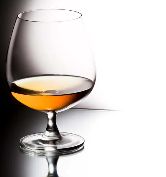 Glas cognac op witte achtergrond — Stockfoto
