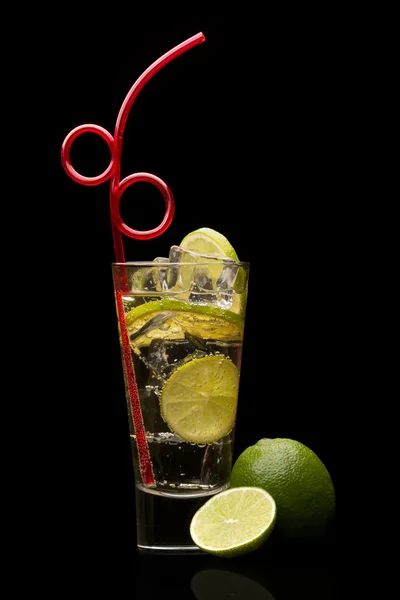 Cocktail on black background — Stock Photo, Image