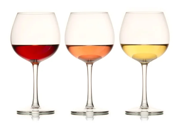Drie kleuren van wijn — Stockfoto