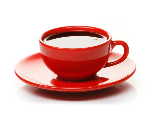 Rode kop koffie — Stockfoto