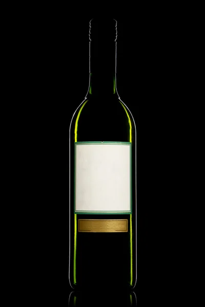 Fles van witte wijn met label — Stockfoto