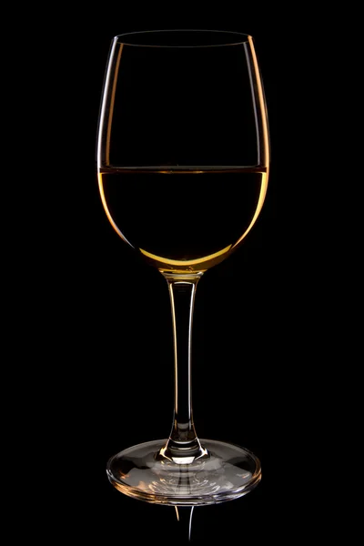 Natureza morta com o copo de vinho em preto — Fotografia de Stock