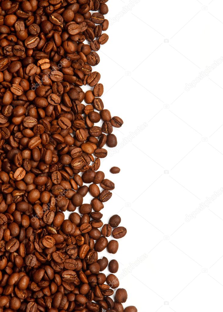 Coffee grain on white background