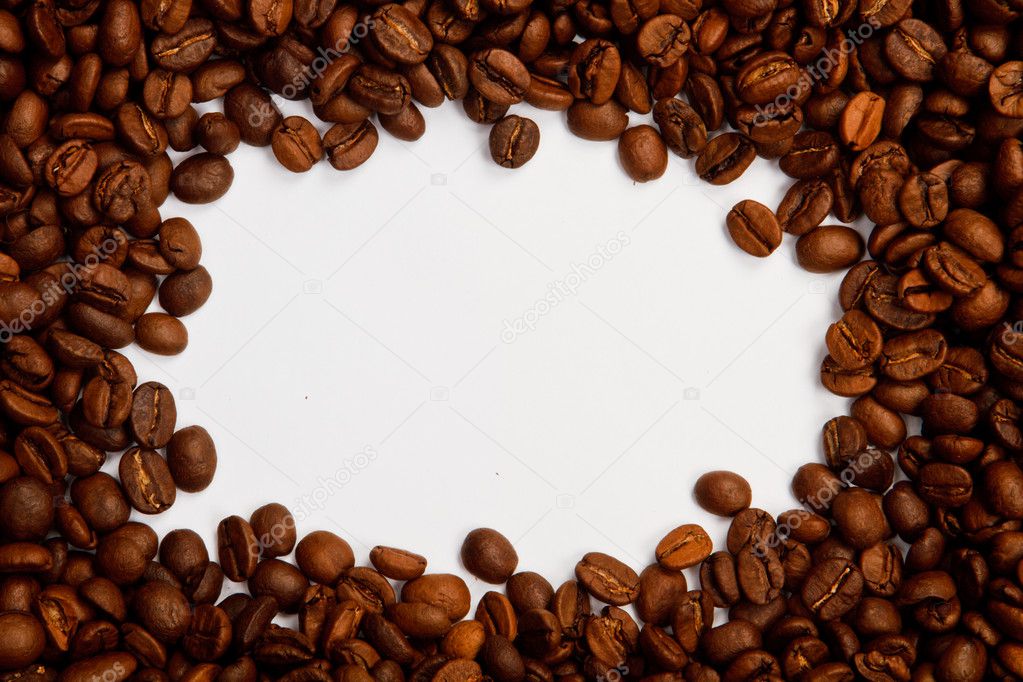 Brown roasted coffee beans. Shot in a studio